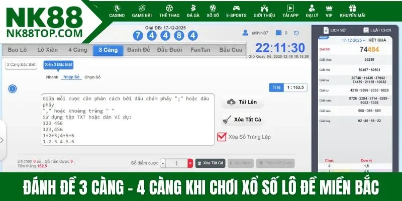 Đánh đề 3 càng - 4 càng khi chơi xổ số lô đề miền Bắc